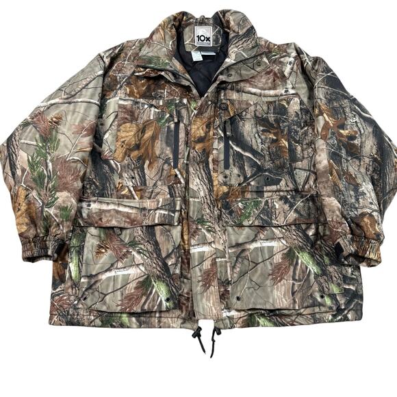10X Real tree Camo Insulated Jacket Mens XL Brown Hunting Outdoor Cold Weather - Picture 1 of 8